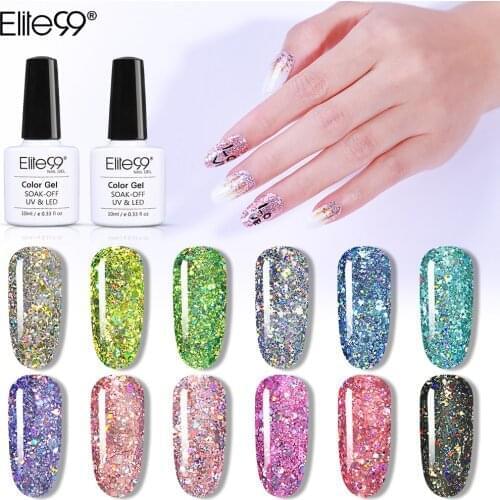 Elite99 Shooting Star Gel Nail Polish Soak Off UV LED Nail Varnish Primer Manicure 10ML Gel Nail Polish Shining Pink Blue Nail