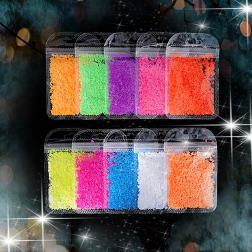 1 bag/box Fluorescent mixed color butterfly special-shaped psychedelic fluorescent glitter nail art butterfly sequin Art Nails