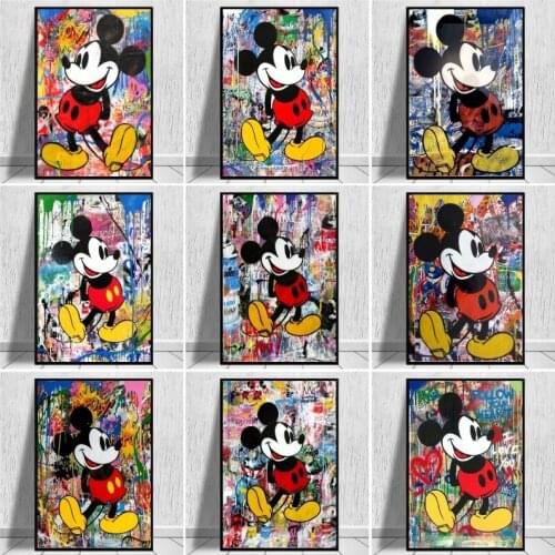 Graffiti Art Mickey Mouse 5d Diy Diamond Painting Disney Cross Stitch Kits Diamond Embroidery Mosaic Home Decor Handmade Gifts