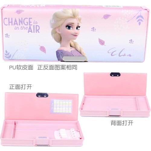 Disney Frozen Stationery Case Soft Leather Cartoon Cute Pencil Case Multifunctional Marvel Pencil Case Gifts for Boys and Girls
