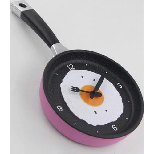 Creative Decor Clock Wall Kitchen Omelette Fry Pan Kitchen Fried Egg Design 3d Decor Watch Wall Clock Kitchen Decor Watch