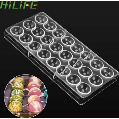 HILIFE Kitchen Supplies Sweets Chocolate Maker DIY Baking Molds Pastry Tool 24 Half Ball Clear Chocolate Mould Mousse Candy Mold