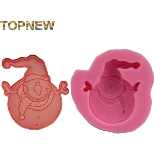Hot! Cute 3D Snowman Silicone Molds for Fondant Sugar Jello Jelly Ice Soap Cake Non-Stick Decorating Tools Moulds Kawaii C1672