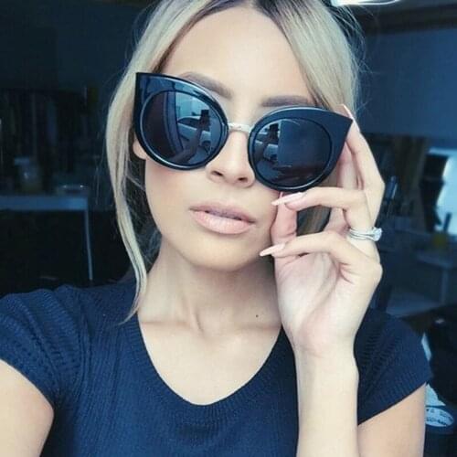 Fashion Round Sunglasses Women Brand Designer Retro Silver Pink Cat Eye Sun Glasses For Women Female Ladies Sunglass Mirror 2019