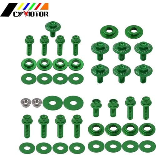 Motorcycle CNC Rear Front Fender Numner Plante Radiator Shrouds Seat Side Panels Screw For Kawasaki KX85 KX100 KX 85 2001-2013