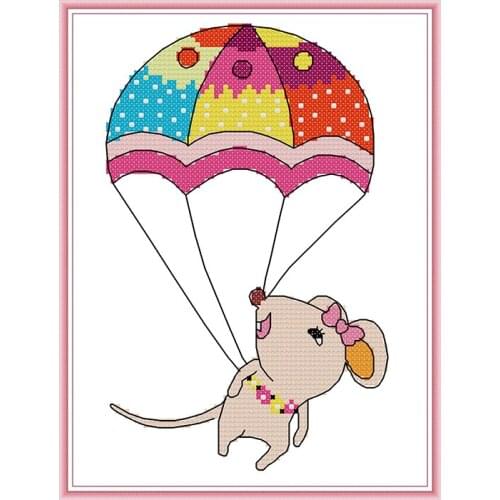Skydiver cross stitch kit cartoon count printing canvas embroidery DIY handmade needlework cross stitch pattern cross stitch dmc