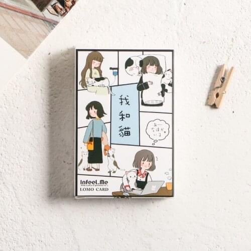 28 Sheets/Set Cute Cat and me Mini Lomo Postcard/Greeting Card/Birthday Letter Envelope Gift Card Message Card