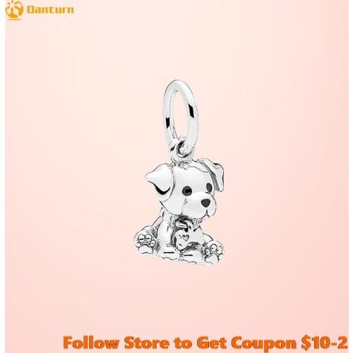 Cute 925 Sterling Silver Beads Labrador Puppy Dangle Pendant Charms fit Original Pandora Bracelets Women DIY Jewelry