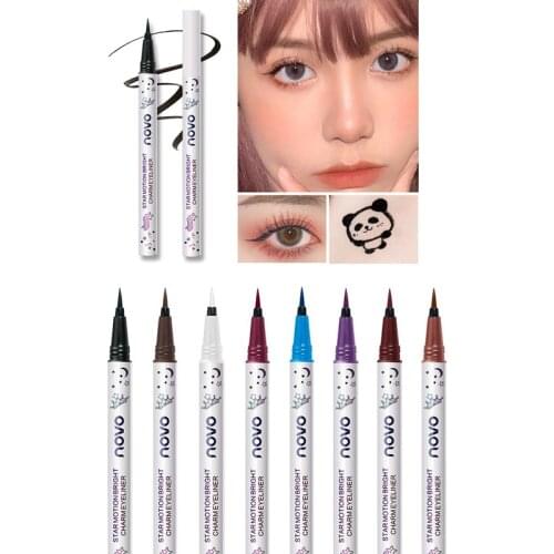 NOVO 8 Colors Liquid Eyeliner Pencil Waterproof Colorful Eye Liner Pen Highlight Neon Colorful Cat Eyes Makeup Beauty Tools TSLM