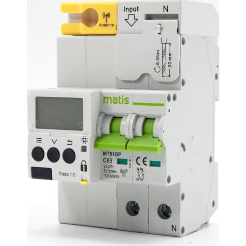 Matis single phase 63A 3g energy meter with monitoring