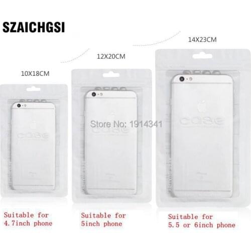 SZAICHGSI Plastic zipper opp Bag Mobile Phone Case Cover Packaging Package Zip lock accessories for usb cable wholesale 2000pcs