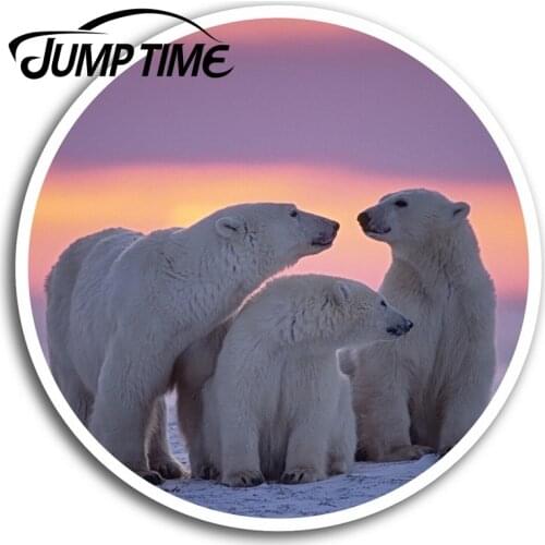 Jump Time Polar Bear Family Vinyl Stickers Cub Fun Sticker Laptop Luggage Car Assessoires Window Decals Car Wrap DIY