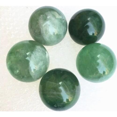 Green Fluorite Ball Hand Carved Sphere Crystals Healing Stones For Home Decoration