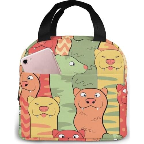 Lunch Bag Ferrets Cartoon Socks And Paw Thermal Insulated Lunch Box Tote Cooler Bag Bento Pouch Lunch Container Food Storage Bag
