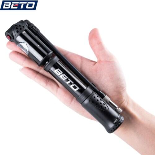 BETO Fork Tire Shock Bicycle Pumps 300psi Gauge Mini Hand Pump For Bicycle Schrader Presta Adapter Hose Bike Pump Air Inflator