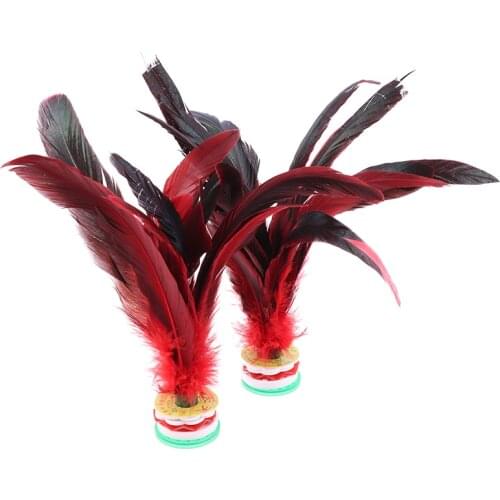 2pcs Feather Shuttlecock China Jianzi Foot Kick Hand wheel Fancy Goose Feather Shuttlecock Fitness entertainment
