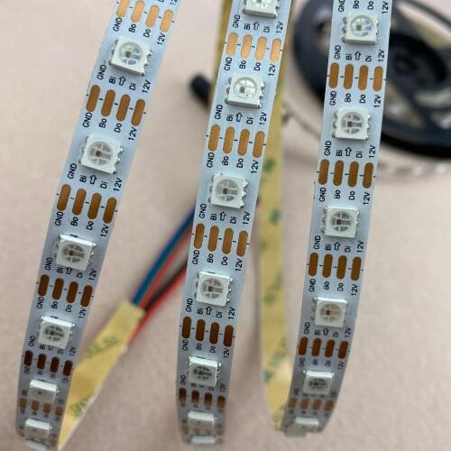 WS2815 DC12V addressable full color RGB 5050 LED strip;60leds/m;5m;non-waterproof;IP33;WHITE PCB