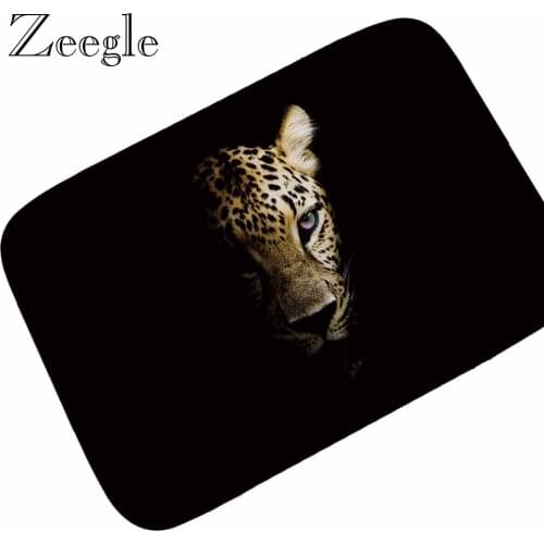 Zeegle Floor Mat 3D Animal Printed Indoor Carpet Outdoor Mat Flannel Hallway Rug Living Room Carpet Absorbent Foot Mat Doormat
