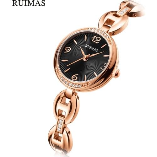 RUIMAS 2021 Fashion Rose Gold Watch for Women Bracelet Top Brand Luxury Womens Wrist Watches Clock for Ladies Zegarek Damski