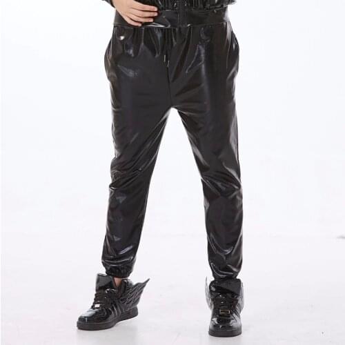 2018 New Fashion Black mid waist dance stage performance wear wide leg loose long bloomers trousers women hip hop harem pants