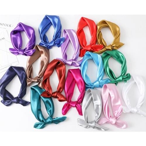 Women 60*60cm Silk Scarf Scarves Luxury Brand Square Scarf Female Printed Head Hijab Women Satin Scarf Foulard Bandana women