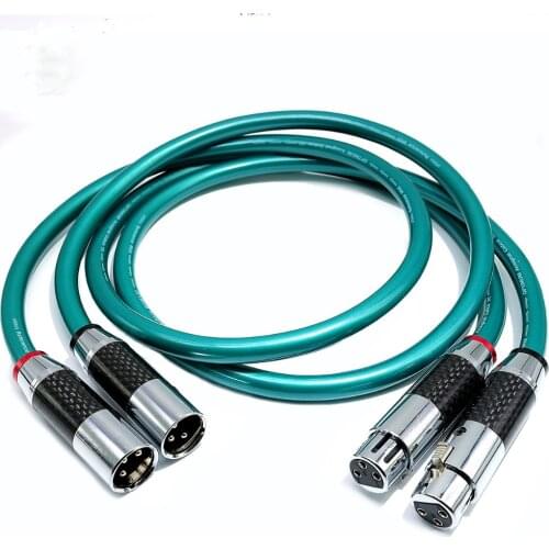 1 pair Audio Hi-end HIFI 2 core Pure Copper OFC PCOCC 3 pins Female XLR to Male XLR Balanced Audio Cables Wire Line