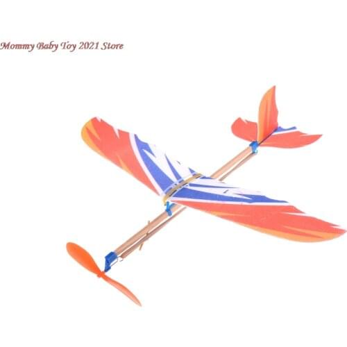 1PCS New DIY Foam Plane Model Kit Educational Toy DIY Handmade Elastic Rubber Band Powered Aircraft