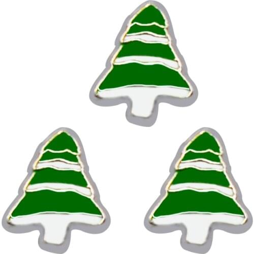 Hot selling 10pcs/lot christmas trees Floating Charms Fit Living Glass Floating Lockets Bracelet DIY Charms Jewelry Accessory