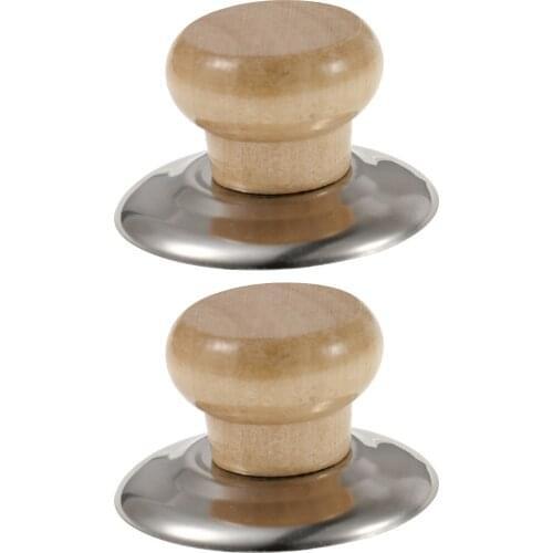 2Pcs Kitchen Cookware Handles Wooden Pot Lid Knobs Anti-Scald Water Kettle Handgrips Frying Pan Cover Handle Cooking Accessories