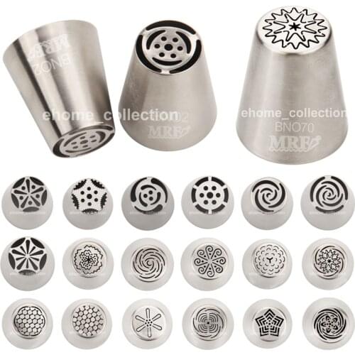 20 Style 2pcs Russian Tulip stainless steel Nozzles Rose Flower Cream Pastry Tips Set Cupcake Cream Pastry Baking Tool