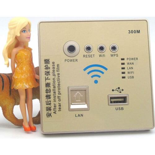 86 type Home Smart Wireless Wall Socket Panel WiFi Router Repeater 300Mbps with USB LAN 3G
