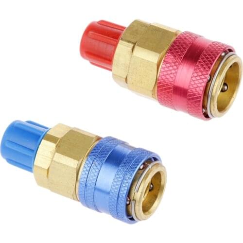 AC R134A Quick Connector Adapter Coupler Auto Air-Conditioning Low/High Set