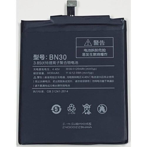 3.85V 3120mAh BN30 For Xiaomi Redmi 4A 2016111 2016112 2016116 2016117 Battery
