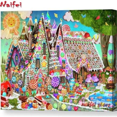 5d Diamond Painting Full Square/Round "The Gingerbread House " Picture Of Rhinestone DIY Diamond Embroidery Home Decor