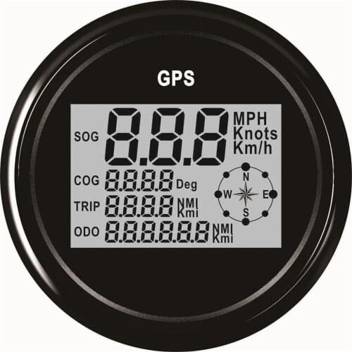 Auto Digital GPS Speedometers 85mm Speed Odometers 9-32v Waterproof LCD Speed Indicators 0-999Km/h MPH Knots with GPS Antenna