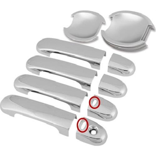 Car styling Fit For 2005-2010 Nissan Versa Tiida Latio ABS Chrome Door Handle Bowl Door handle Protective covering Cover Trim