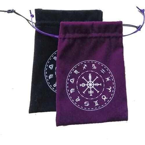 Velvet Moon Phase Tarots Storage Bag Oracle Card Witch Divination Accessorie