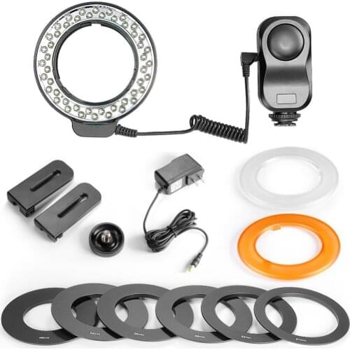 Neewer 48LED Macro Ring Light+6 Adaptor Rings for Canon EOS100D/700D/650D/1100D/600D/60D/50D/Nikon D5300/D5000/D3000/D3200/D5100