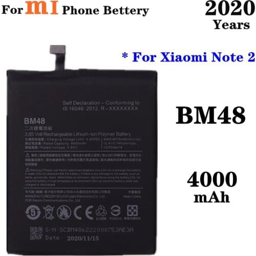 BM48 Battery For Xiaomi note 2 Note2 Phone Battery High Capacity 4000mAh Replacement Batteries