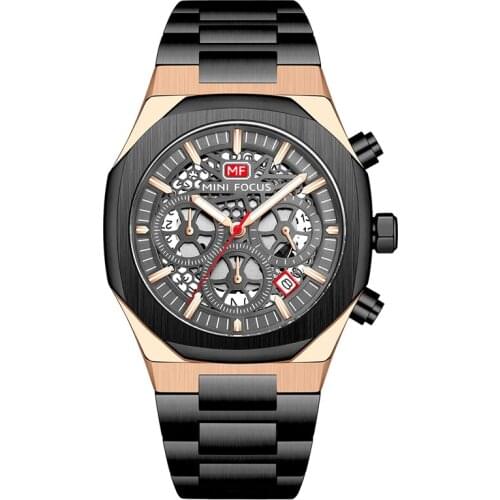 MINI FOCUS Men Watches Top Luxury Chronograph Sport Watch Men Stainless Steel Waterproof Business Quartz Clock Relogio Masculino