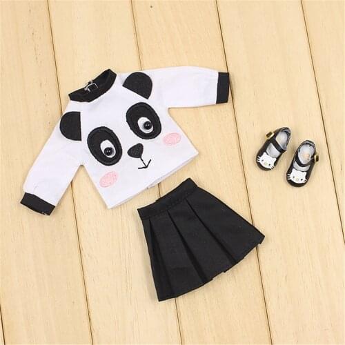 DBS Blyth doll Clothes Panda theme skirt, two piece set, suitable for 1/6 30cm ICY joint Azone body