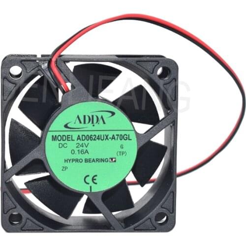 For ADDA AD0624UX-A70GL DC 24V 0.16A 60x60x25mm 2-wire Server Square Fan