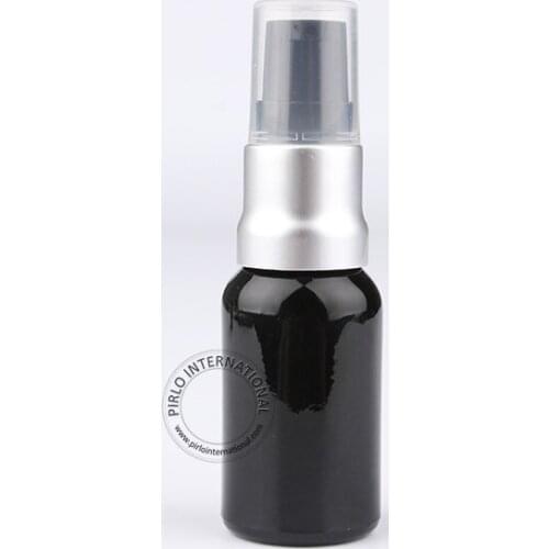 New 10pcs/lot Excellent Makeup Tools 15ml Glass Essential Oil Bottle 15cc Black Lotion Pump Vials Refillable Pacakging