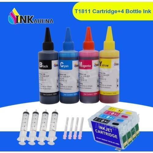INKARENA 400ml Dye Ink + 16XL T1621 T1631 Printer Ink Cartridges For Epson WorkForce WF-2660DWF WF-2750DWF WF-2760DWF Printers