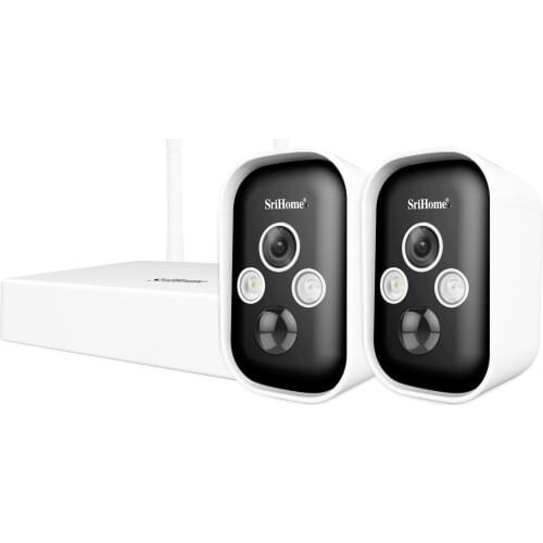 Srihome SH033 4CH Data Base 1296P Wifi IP Camera IP66 Waterproof Indoor CCTV Cam Color Night Vision Smart Home Security System