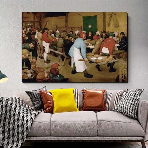 Prints Painting Pieter Bruegel Wall Art Modular Peasant Wedding Canvas Poster Picture Retro Modern Home Decor Bedside Background
