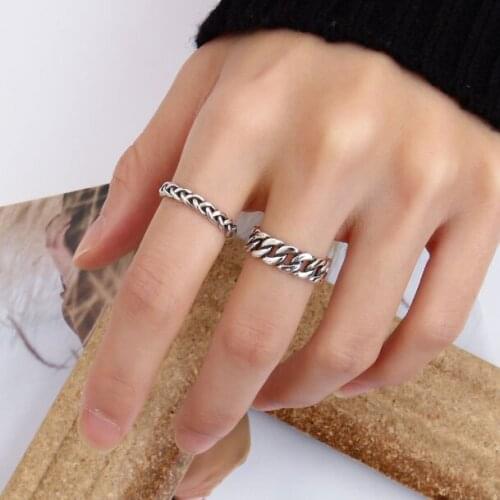Simple Adjust Size Round Chain Finger Ring For Women Teens Elegant Personality Design Rings Jewellery Gift