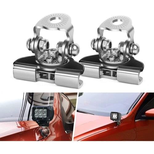 2pcs Auto Car Engine Hood Light Bracket Holder Universal Offroad SUV Engine Cover Led Work Light Bar Mounting Clamp