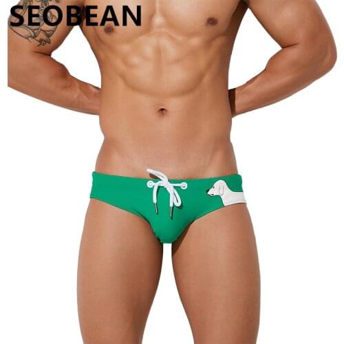 SEOBEAN Mens Swimming Suits Fashion Animal Printed Swimming Wear Spa Hot Spring Summer Holiday Beach Swimming Breifs