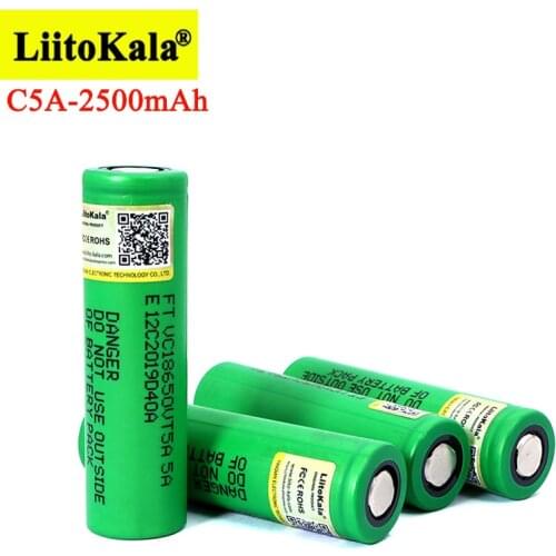 Liitokala VTC5A 2600mAh 18650 Lithium Battery 20A 30A Discharge 18650VTC5 batteries for flashlight flat head